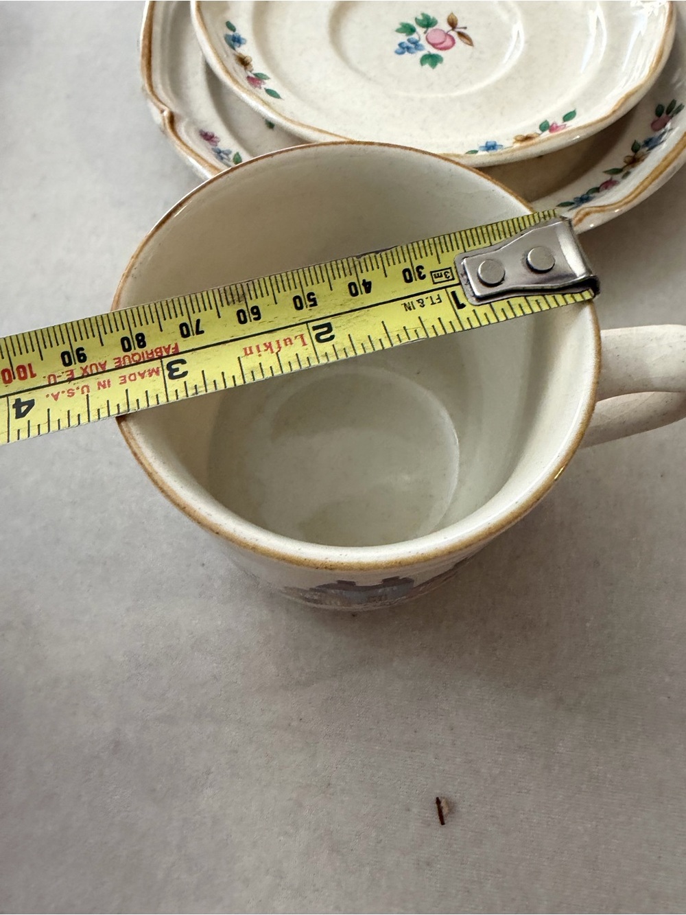 International Stoneware Cream Mug and Small Plate Set with Floral Accents - Picture 3 of 13